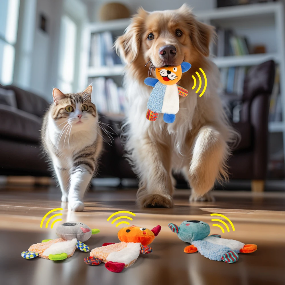 Dog Toys Stuffless Squeaky with Soft No Stuffing for Indoor Play Animals Crinkle for Small Medium 1005012099697644