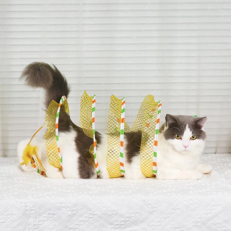 Cat Tunnel Cat Teaser Cat S Tunnel Foldable Cat Tunnel Self Hi Cat Toy with Fake Mouse for Indoor 1005012099748136
