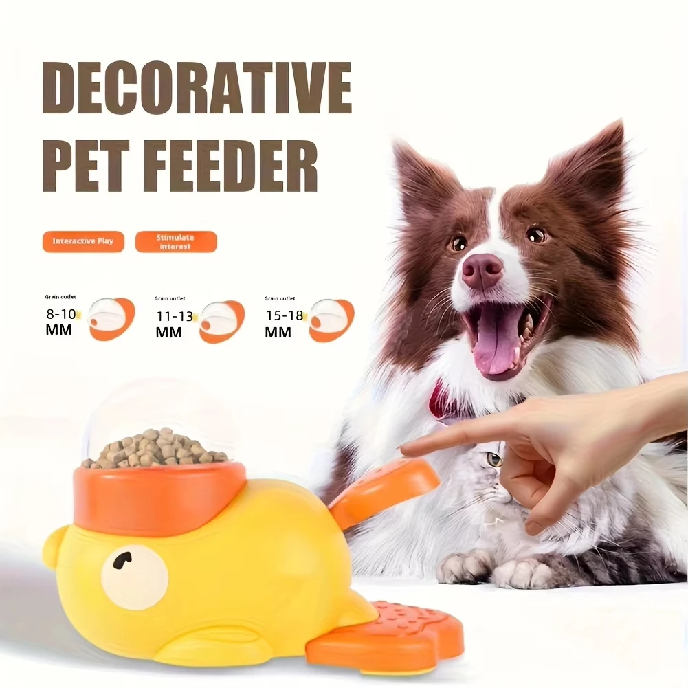 New Yellow Duck-Shaped Interactive Dog Treat Dispenser Durable Plastic Training dogToy Puzzle Slow 1005012099831617