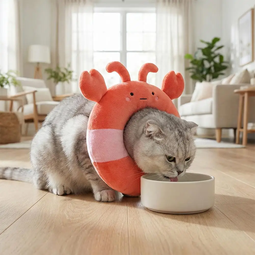 Cartoon Lobster Cat Collar Adjustable After Surgery Recovery Cone Lightweight Elizabethan Prevents 1005012101783837