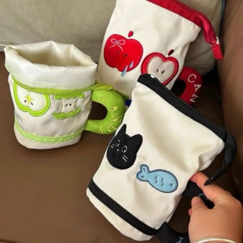 Desktop Storage Cartoon Cat Stationery Bag Korean Style Large Capacity Handheld Pen Container Fruit 1005012103921973