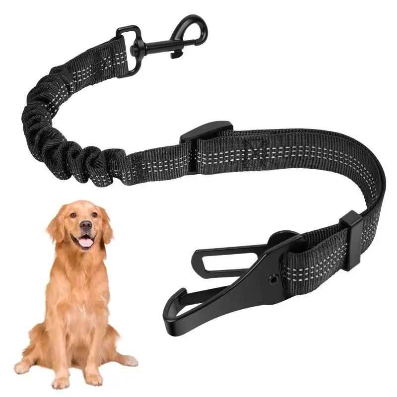 Reflective Elastic Dog Car Seat Belt 2-in-1 Adjustable Pet Safety Tether Leash Universal Dog 1005012105678937