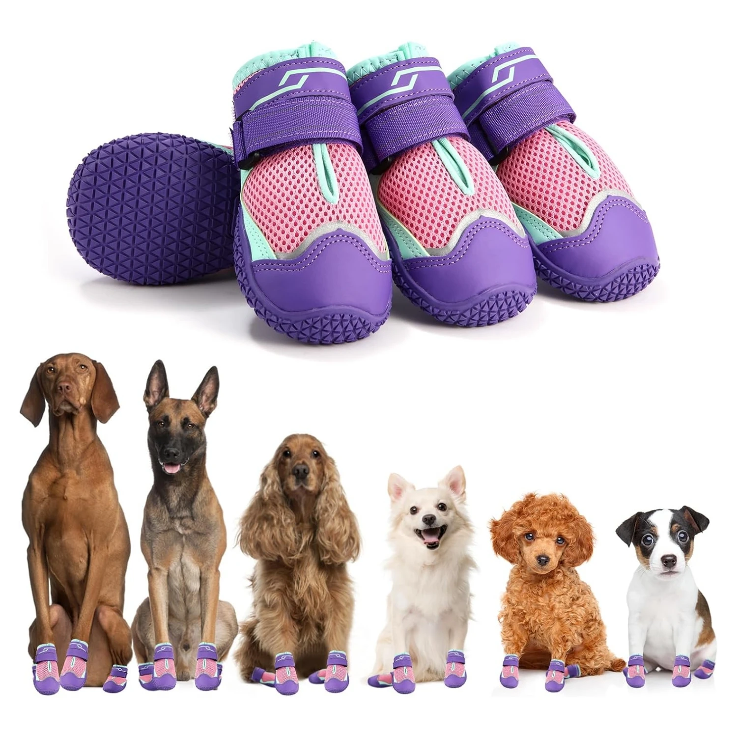 Dog Shoes for Dogs, Waterproof Medium Dog Booties for Winter Snowy Day, Summer Hot Pavement 1005012108209520