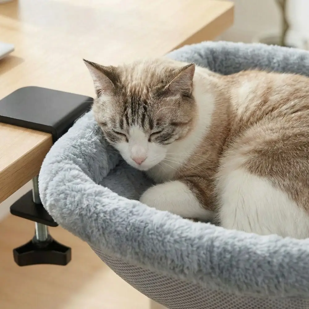 Practical Semi-Circular Cat Table Bed Space Saving Soft Folding Non-Slip Clamp Detachable Nest 1005012108882336