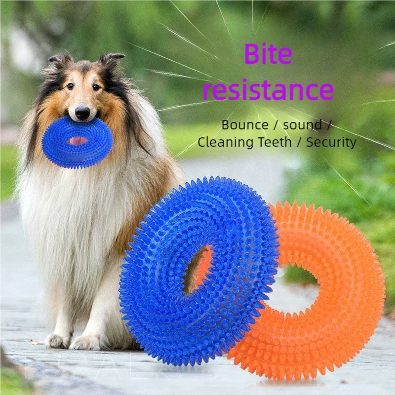 Squeaky Dog Chew Toys Tpr Spiky Molar Ring Teeth Cleaning Tartar Removal Bite Proof Interactive 1005012109001721