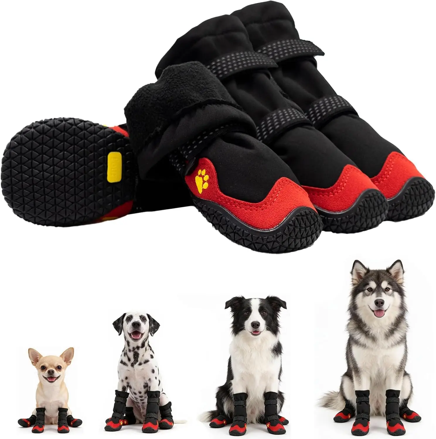 Dog Boots for Snow & Hiking, Waterproof High Top Protectors with Adjustable Reflective Straps 1005012109175244