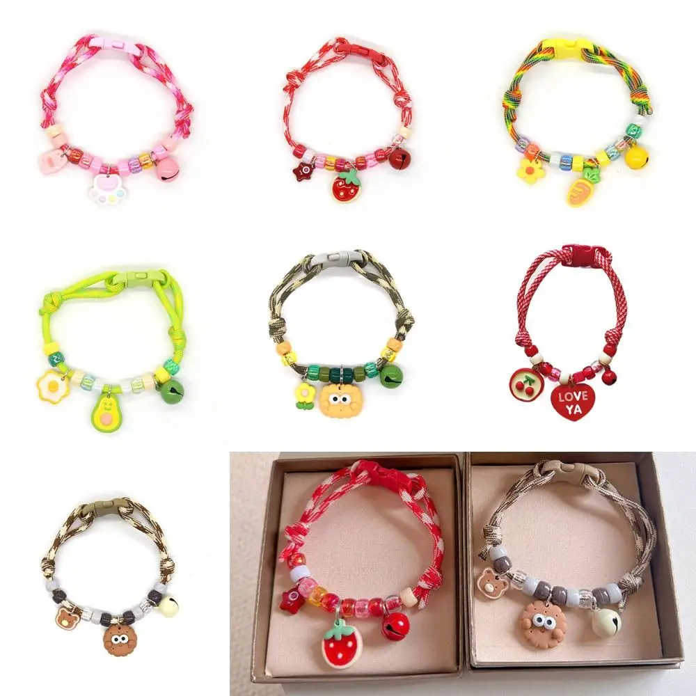 Cute Colorful Pet Necklace Braided Adjustable Cat Neck Chain with Bells Cat Puppy Collar Cat 1005012109963980