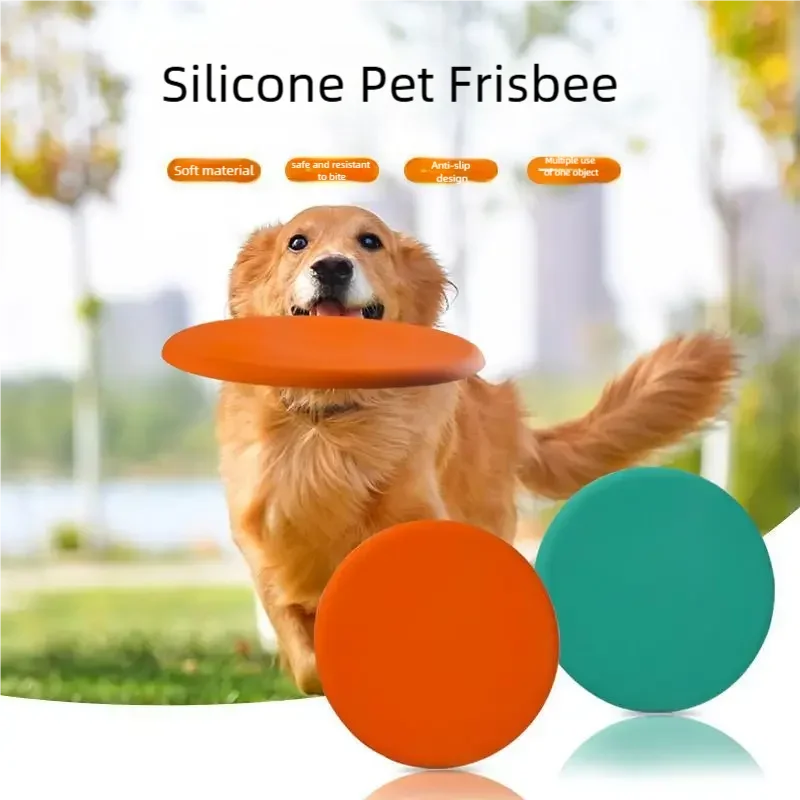 Silicone fun pet frisbee dog interactive training special flying disc pet outdoor play chewing 1005012110443451
