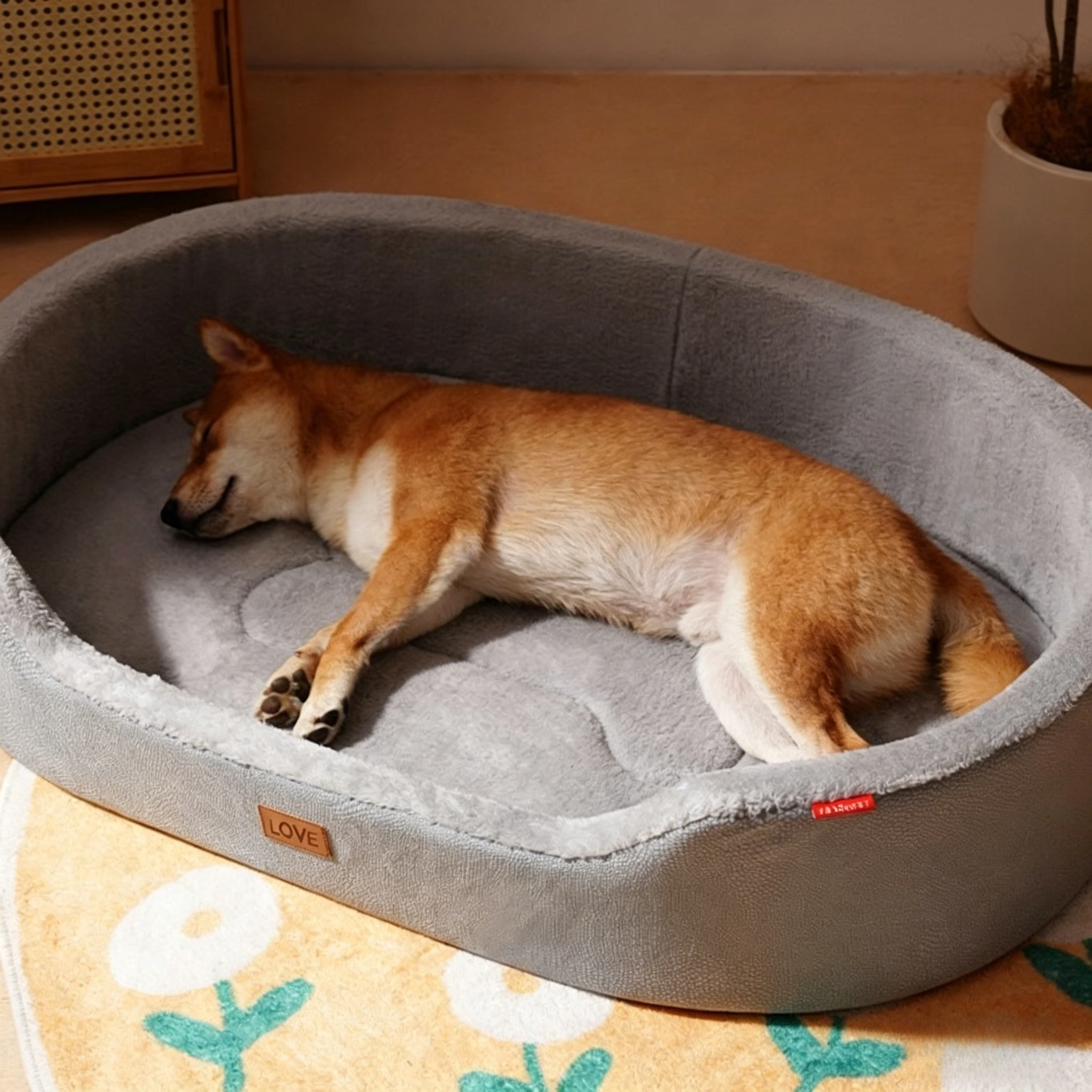 Medium Dog House Four Seasons Lychee Leather Pet Bed with Detachable Cushion 1005012110743642