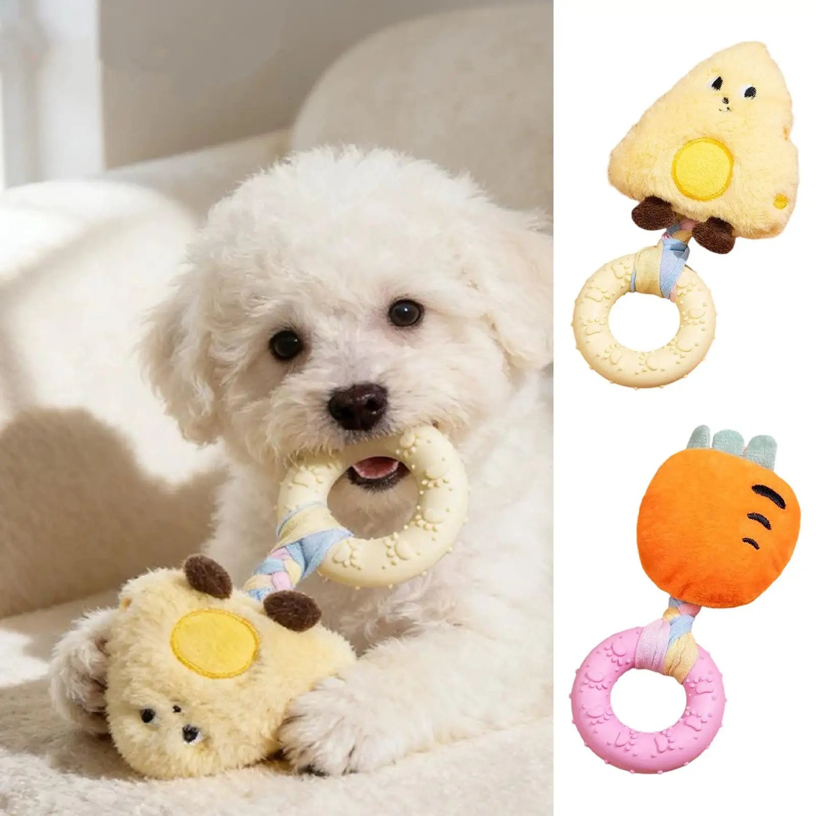 Dog Toys Rubber Plush Toys Dog Biting & Teething Relief Toys Pet Products Clean Teeth Interactive 1005012113186684