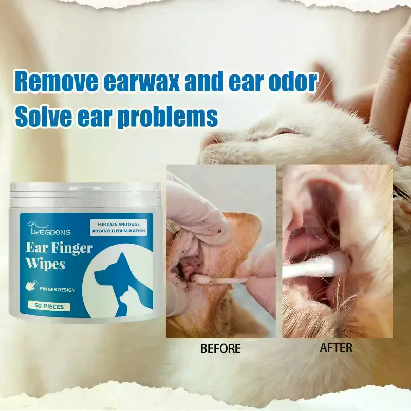 Yegbong Pet Cleaning Wipes Effectively Removing Earwax Eliminate Odor Keep Pet Ears Dry and 1005012114500338
