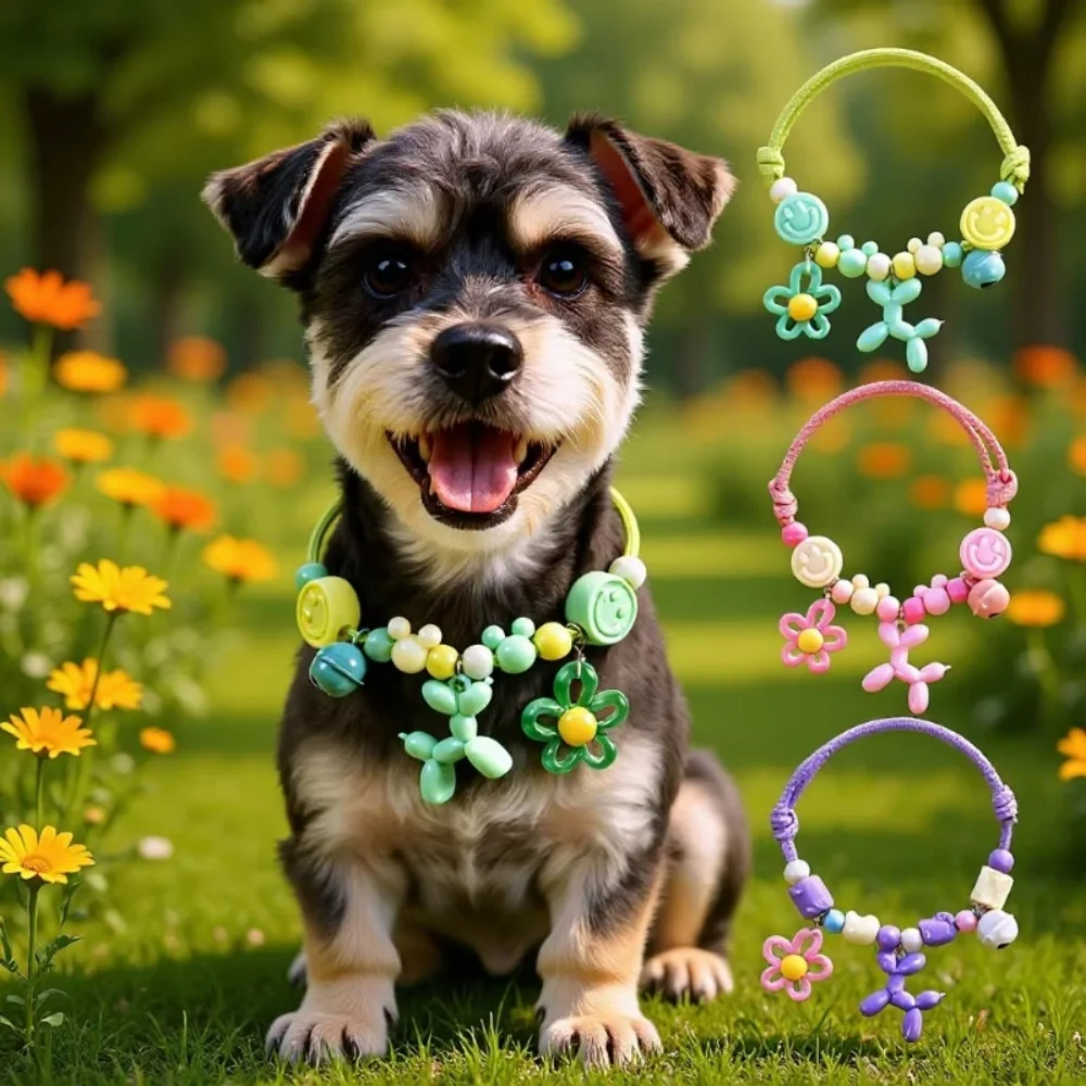 Summer Hot Pet Collar DIY Balloon Dog Flower Dopamine Bead Adjustable Cat and Dog Necklace 1005012115414271