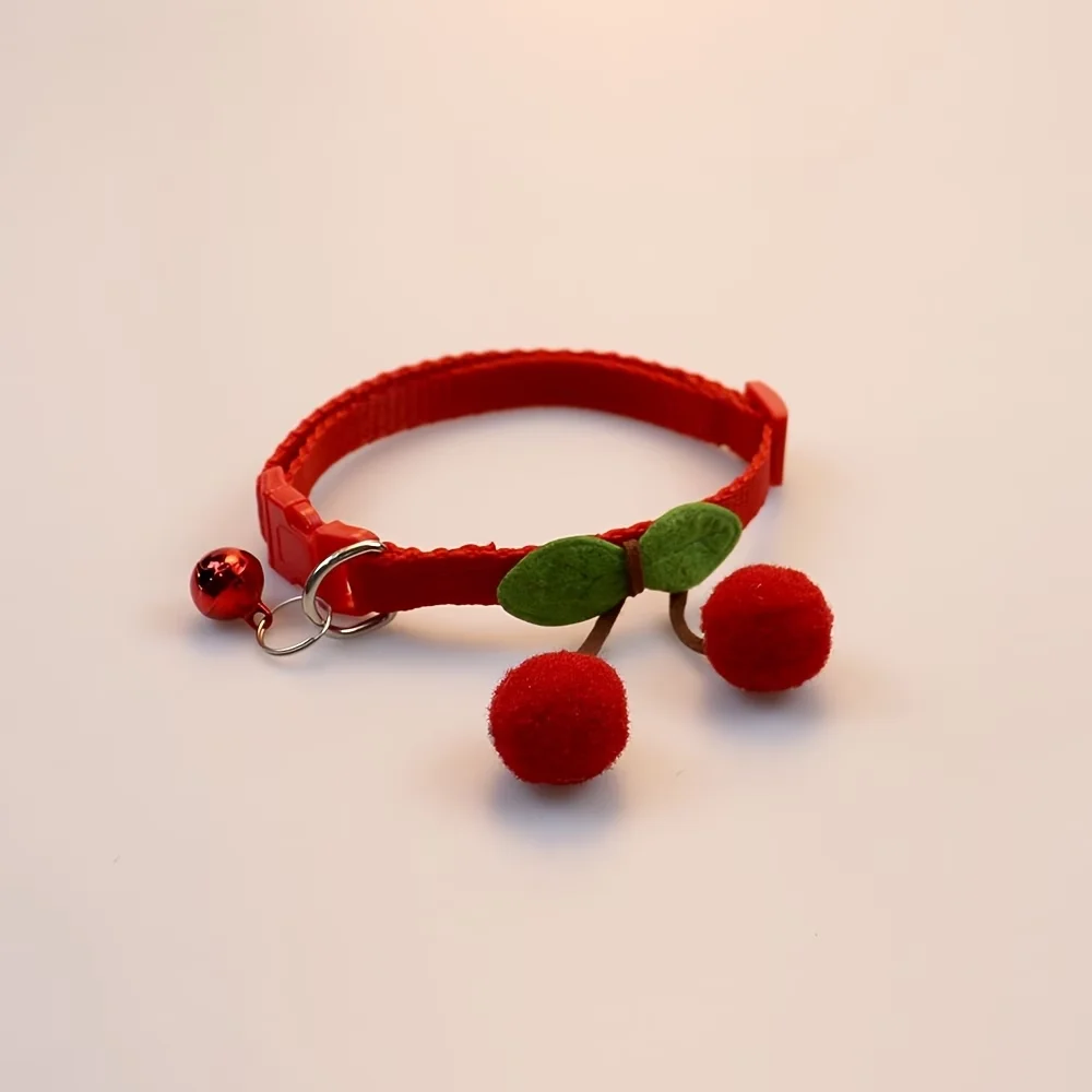 Cute Cherry Pet Collar with Bell, Adjustable Safety Buckle Cat Dog Collar 1005012115596585