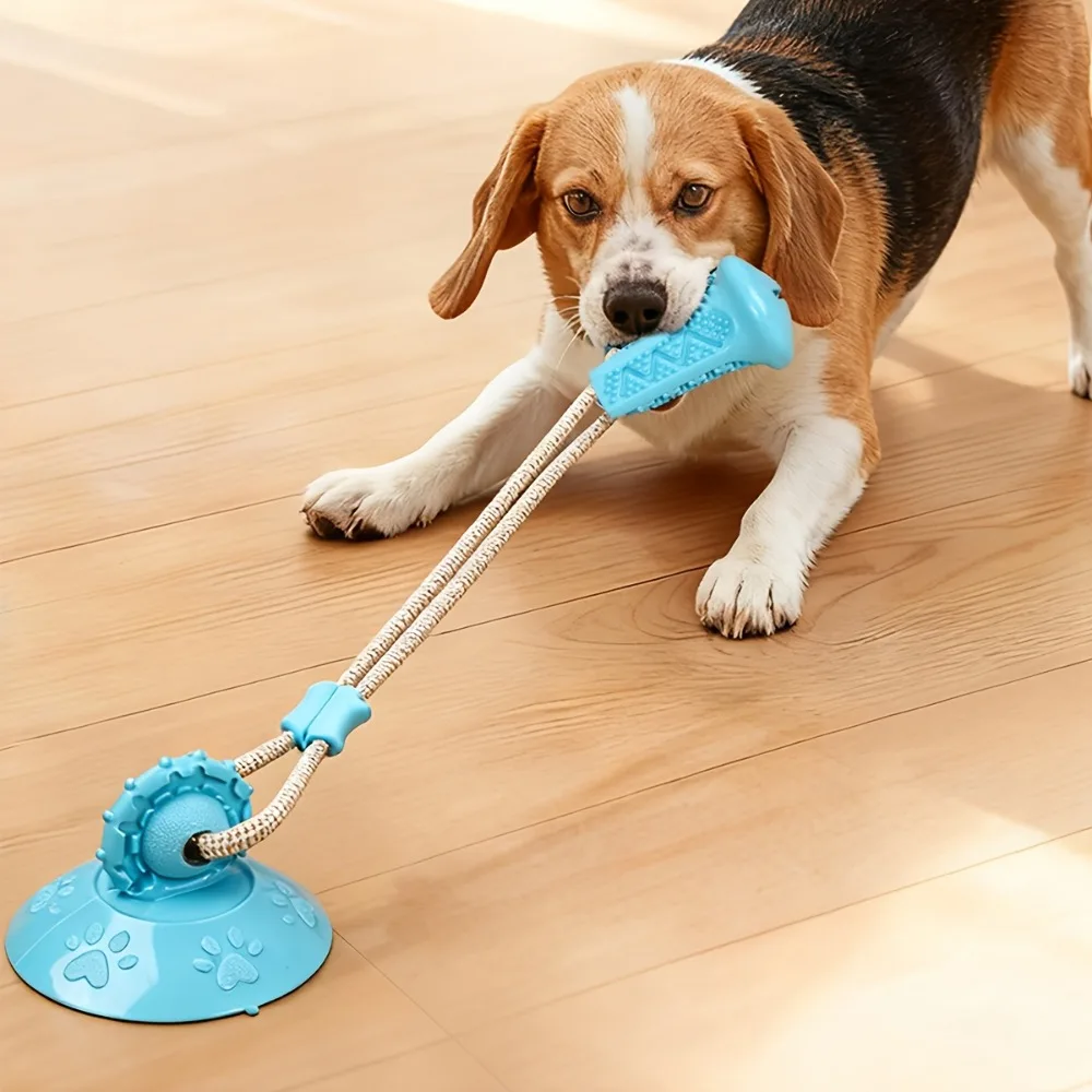 Suction Cup Dog Chew Toy Interactive Tug of War Toy for Aggressive Chewers Teeth Cleaning Molar 1005012117156392