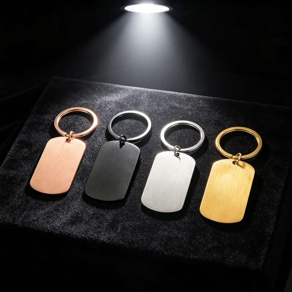 Blank Engraving Keychain, Stainless Steel Dog Tag Key Ring, Personalized ID Key Chain for DIY 1005012118343985