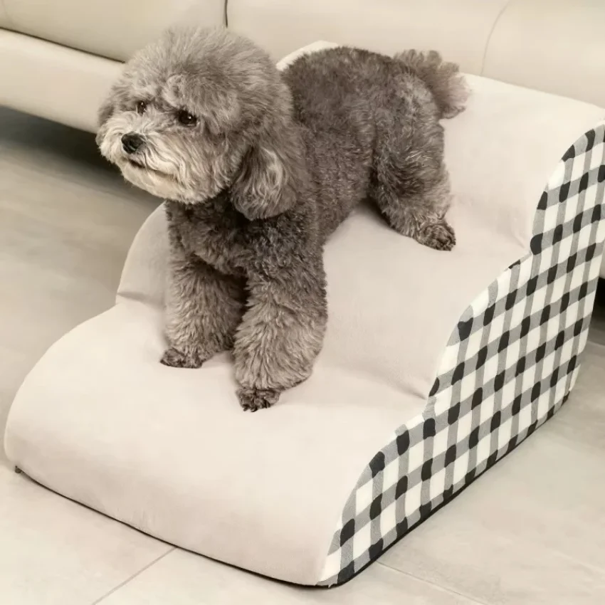 High Density Foam Pet Bedside Stair Steps, 2/3 Step Pet Ladder For Bed, Detachable And Washable 1005012118771142