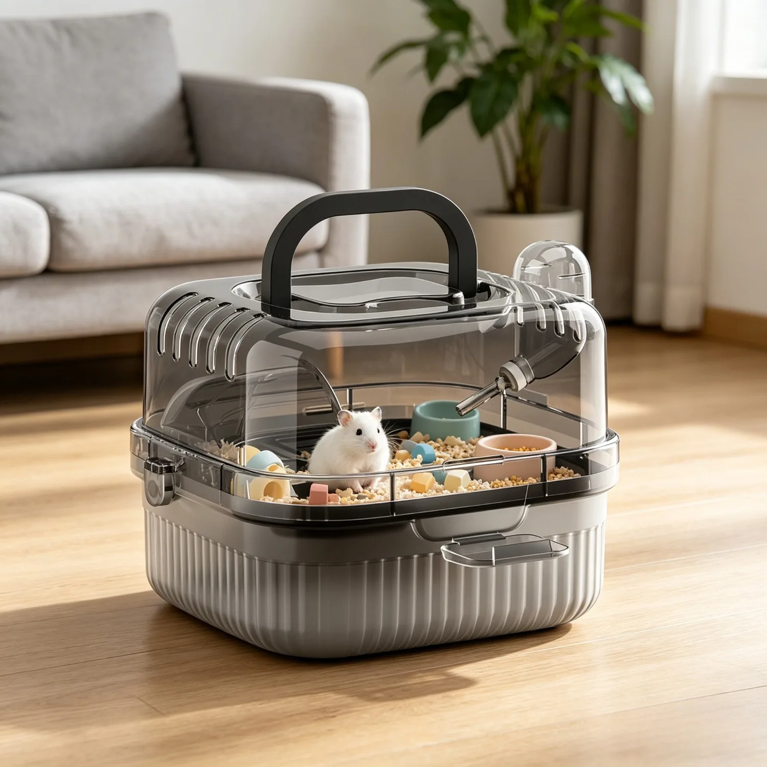 Small Hamster Travel Carrier with Water Bottle 1005012120919370