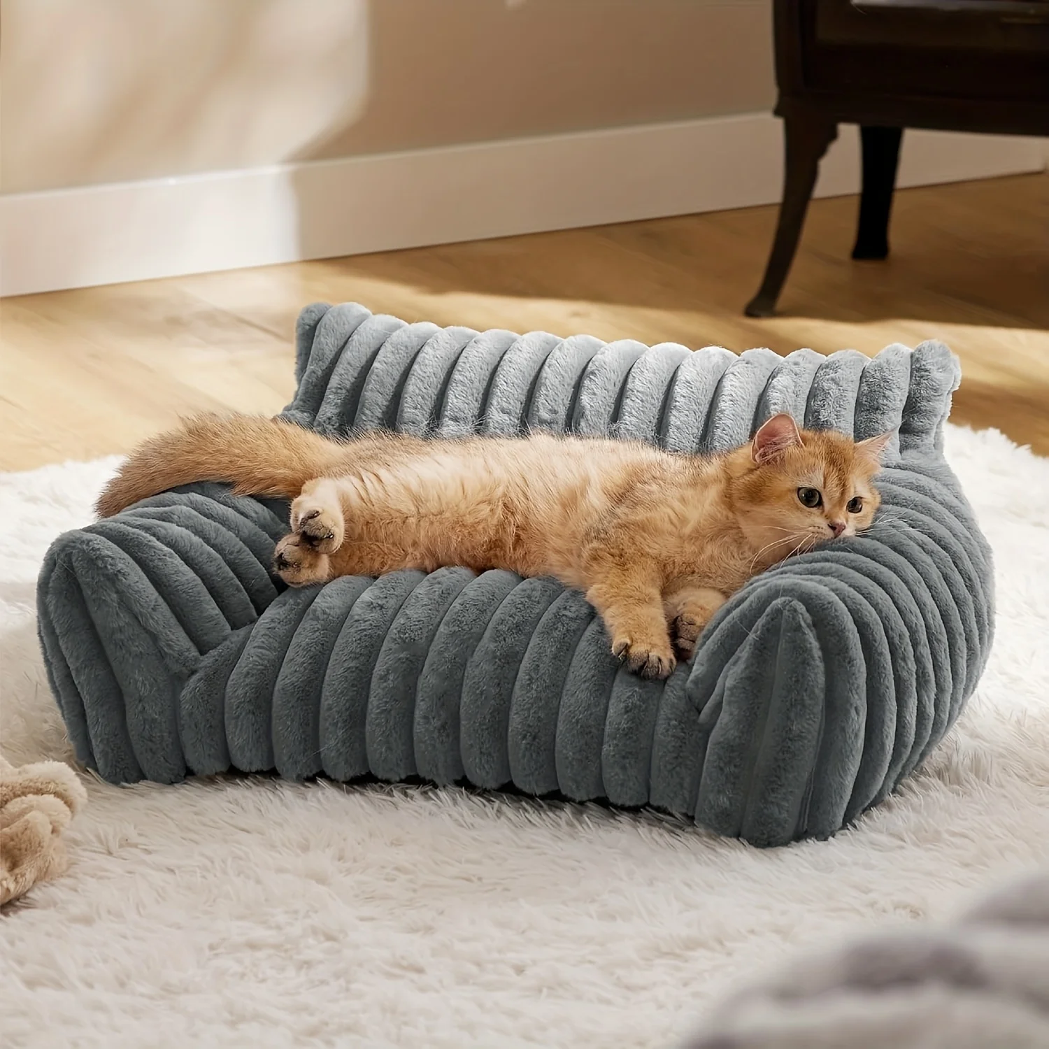 Warm Comfort Cat Sofa Deep Sleep Cat Bed Pet Basket Kitten House Small Dogs Sofa Cute Soft Cushion 1005012122212159