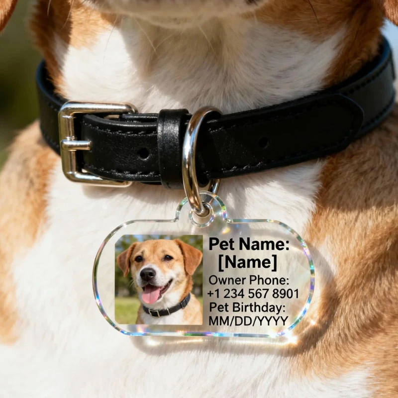 Custom Dog & Cat Tags Keychain Custom Name Phone Address Number Plates Personalized Acrylic 1005012122216073