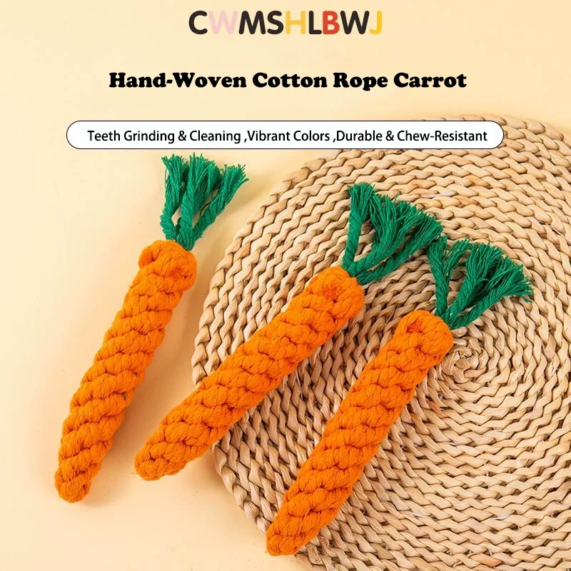 Durable Carrot Rope Knot Dog Chew Toys Bite Proof Puppy Molar Toys Interactive Tug Games Self 1005012128553715