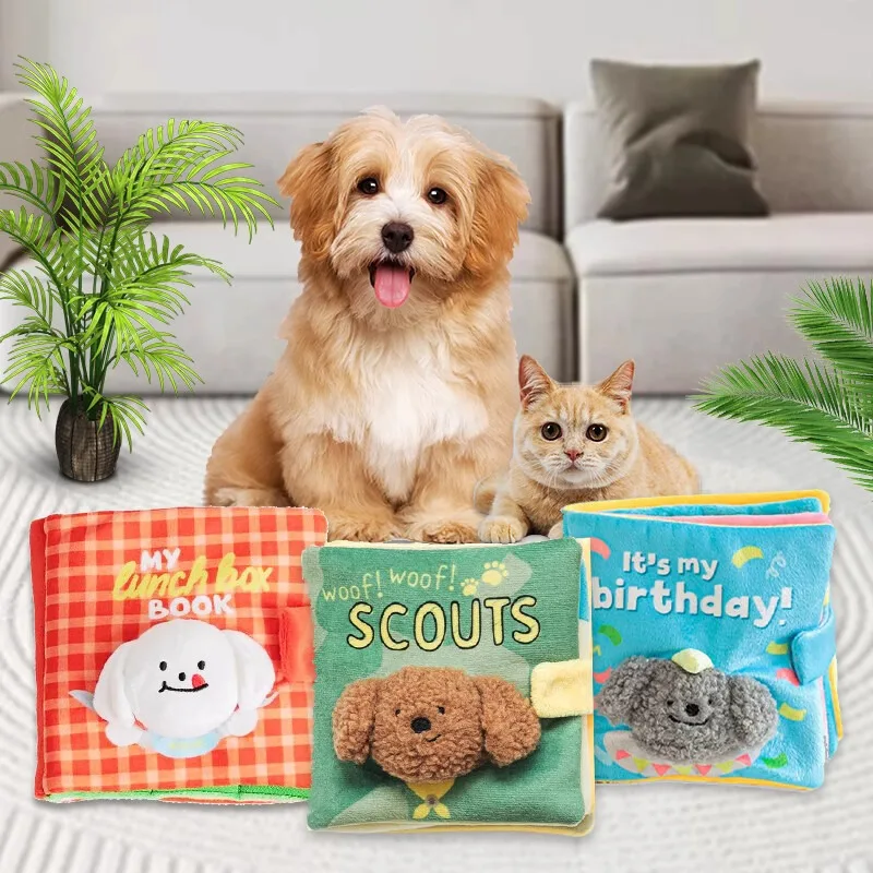 Dog Snuffle Book Toy Pet Slow Feeder Hidden Food Puzzle Toy Squeaky Interactive Nose Training 1005012130063908