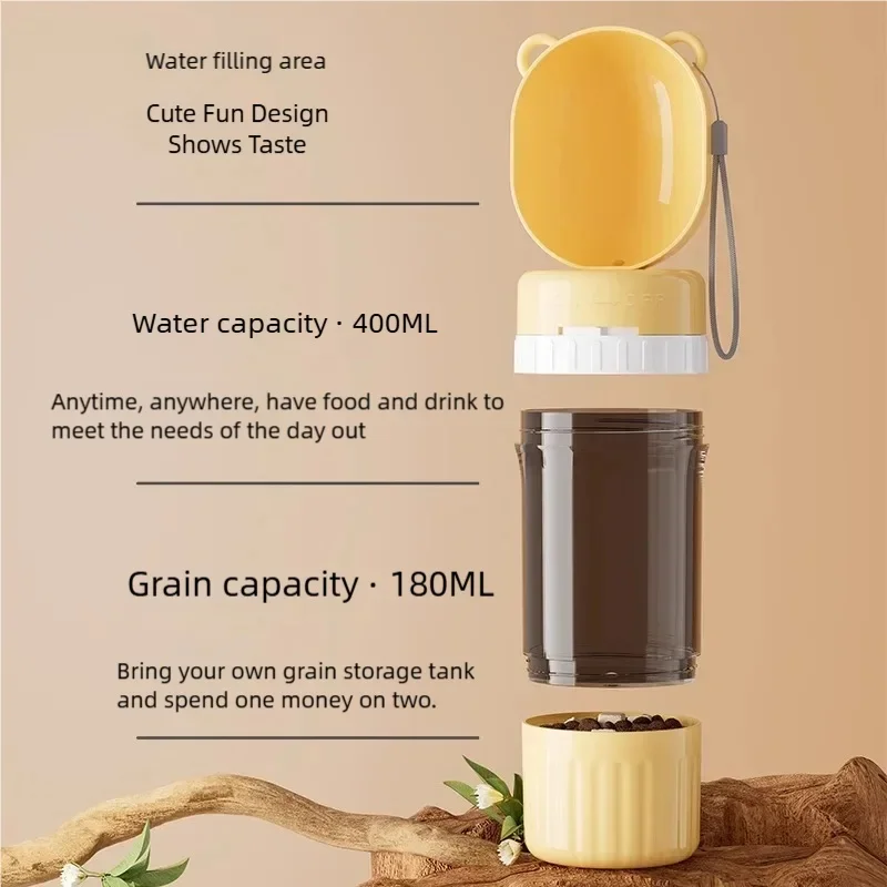 2 in 1 Pet Travel Feeder Bottle Leakproof Dual Storage Water Food Container Portable Outdoor Hiking 1005012130169097