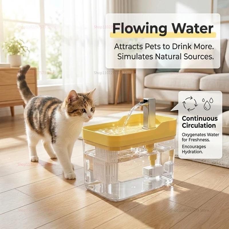2026 new Cat Automatic Water Dispenser Drinking circulating filters flowing water intelligent pet 1005012130791093