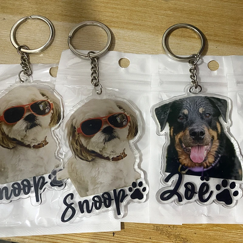 Personalized Dog Cat Photo Tag Name Pendant Keychain Acrylic Trending Pet Aniaml Picture Nameplate 1005012131721912