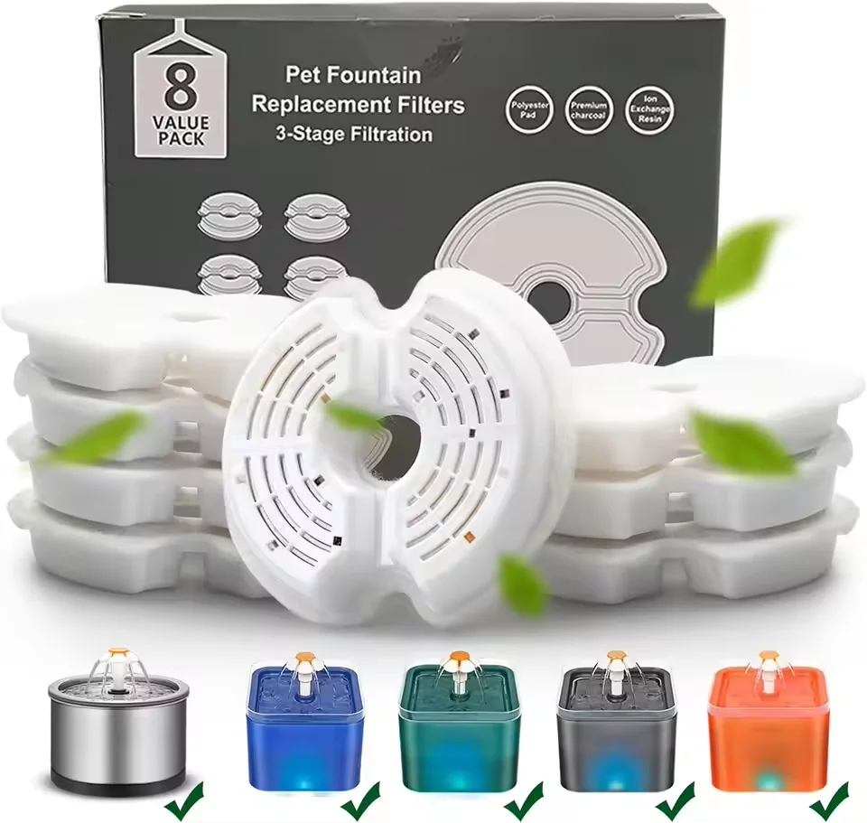 4/8Pcs Pet Water Fountain Filter Multiple Filters Water Fountain Replacement Filter Activated 1005012135058401