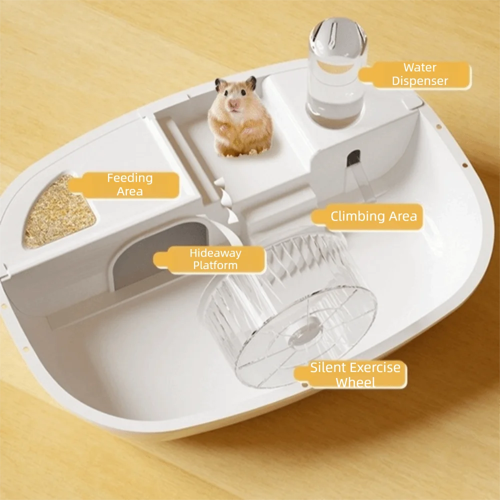 Large Capacity Hamster Cage Detachable 2-Layer Platform Hamster Villa Transparent Ventilation 1005012135274852