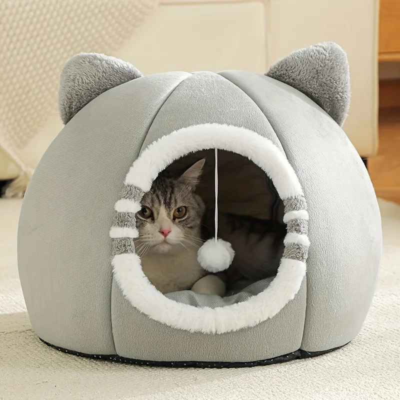Deep Sleeping Cat Bed Cave Nest With Soft Mat Bed For Cats Pet Products Bag Sofa Pet House Dog 1005012135416987