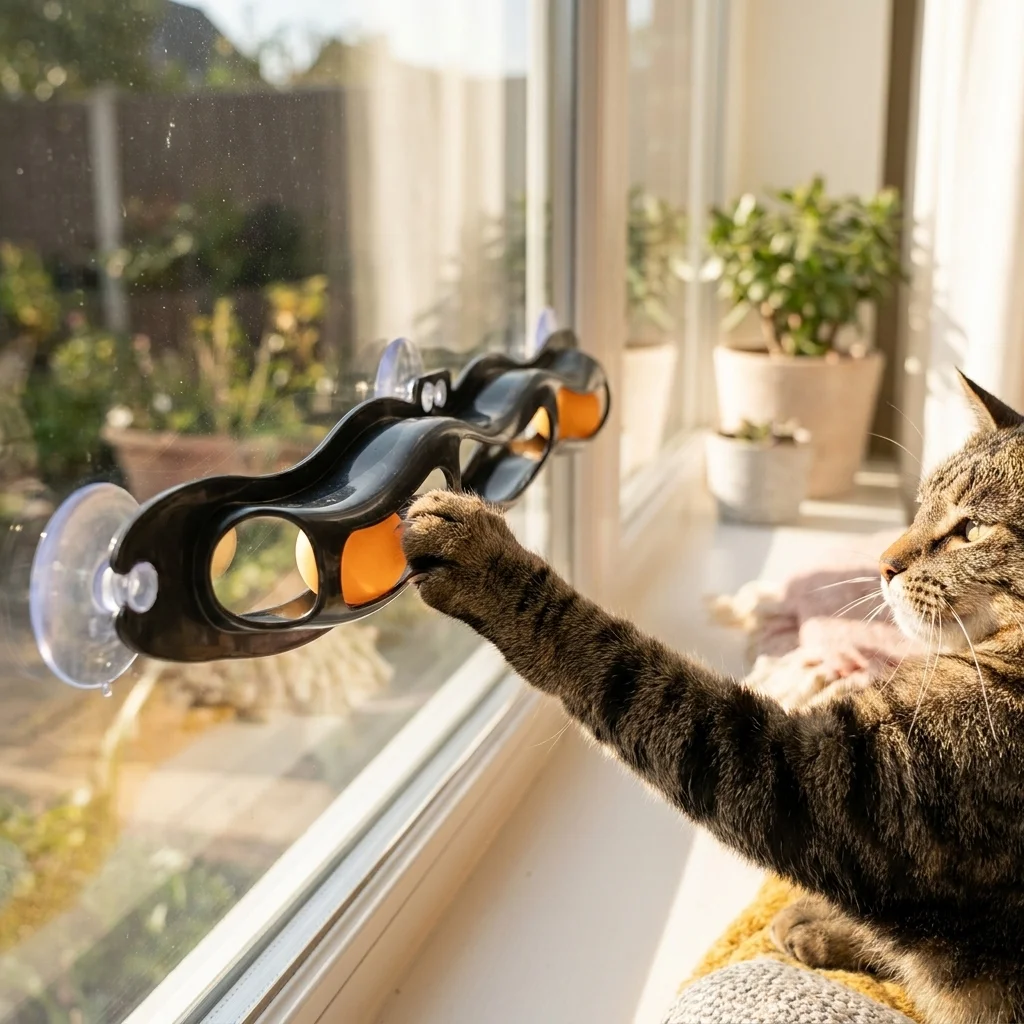 Cat Track Toy Window Perch Wall Mounted Suction Cup Wave Shape Interactive Fun Relieve Boredom 1005012135598749