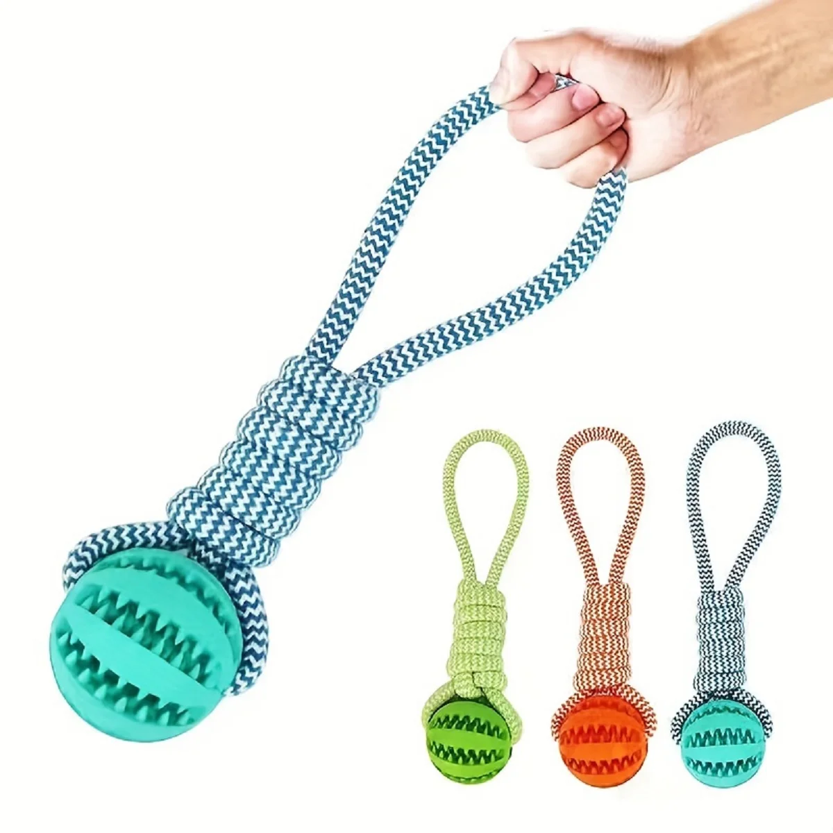 Pet Toy for Dogs, Durable Cotton Rope Hand-Held Treat-Dispensing Ball 1005012135858242