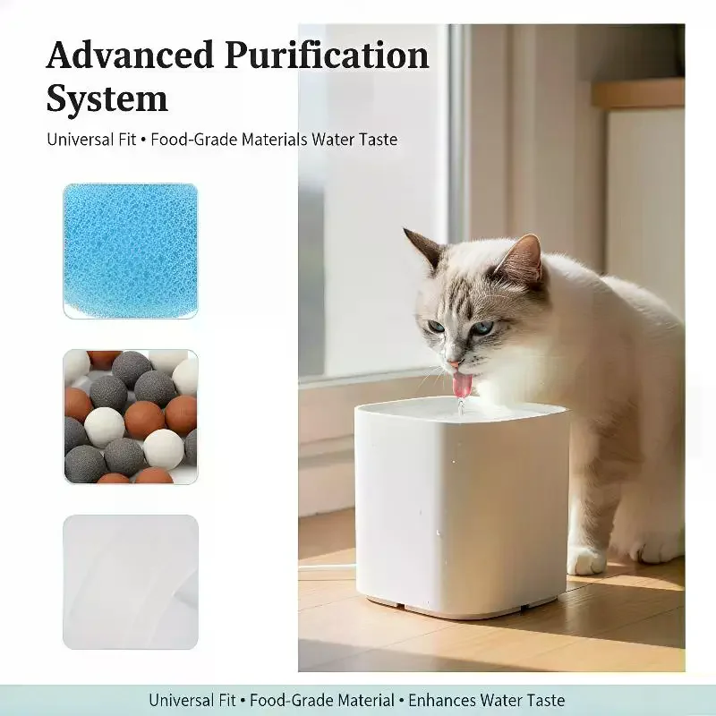 Essential 5Pcs Cat Fountain Filters, Replacement for 1.3L Ceramic Pet Drinking Water Dispensers 1005012135995679