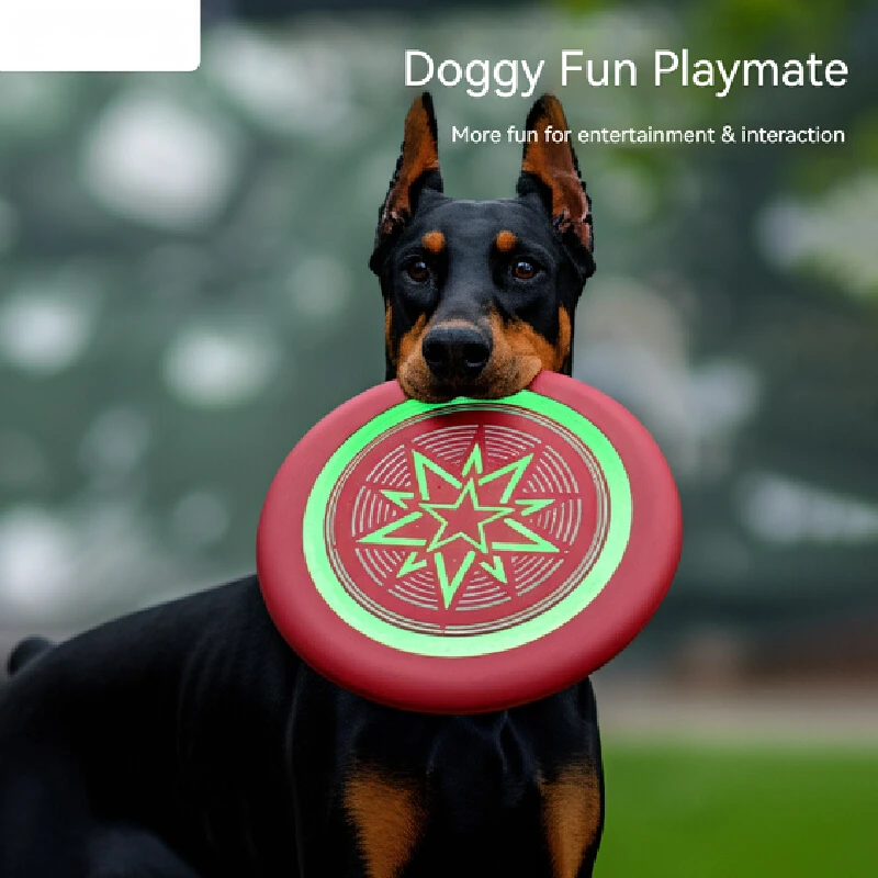 Portable Eva Dog Noctilucent Frisbee Soft Bite Resistant Pet Training Toys Flying Disc for Small 1005012138779380