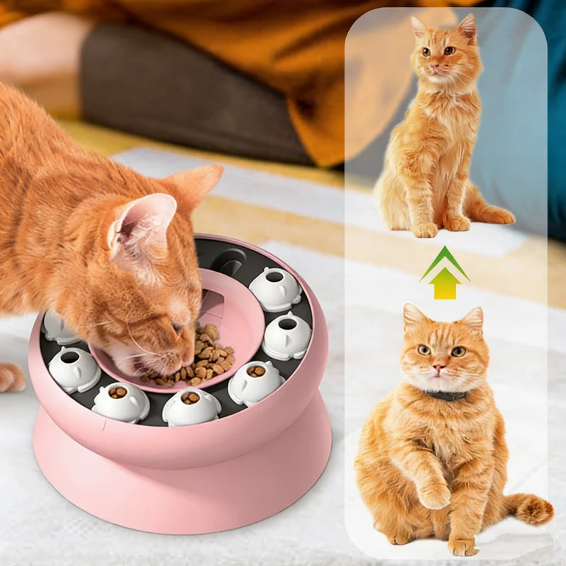 Cat Puzzle Feeder Slow Feeder Cat Bowl Interactive Toy for Indoor Cats Promote Digestion Mental 1005012138785852