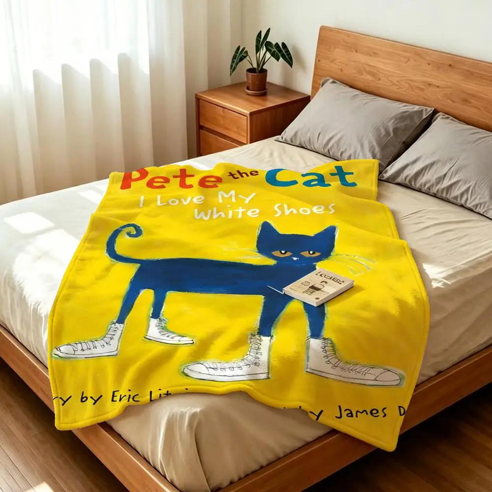 Cartoon P-Pete t-the C-Cat Throw Soft Warm Flannel Fleece Throw Blanket for Sofa Bed Travel Home 1005012143836198