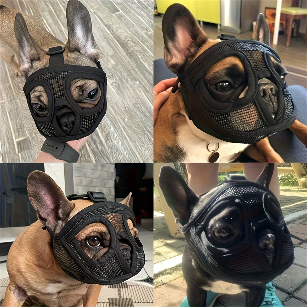 1pc Short-Snouted Dog Muzzle, Anti-Bite Anti-Chew Anti-Bark Adjustable Breathable Pet Mask 1005012147741524