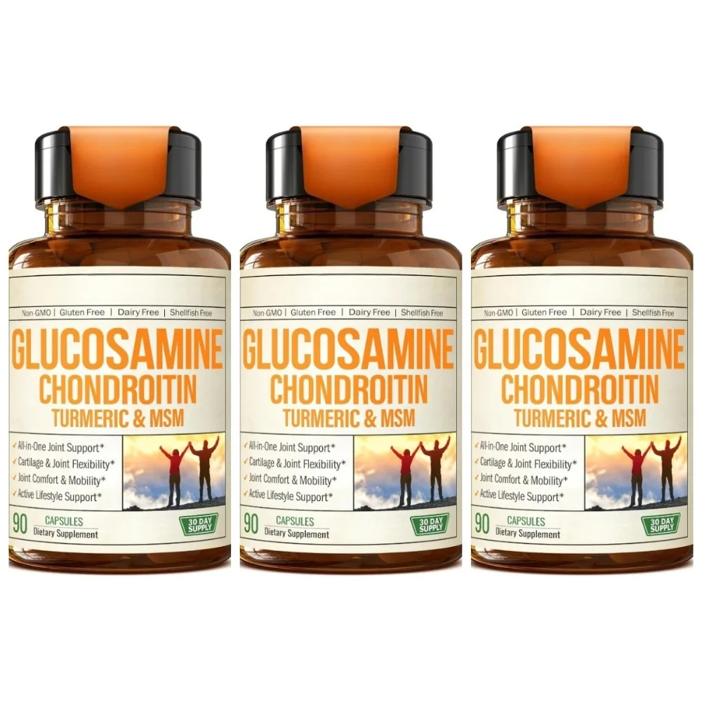 Glucosamine Chondroitin MSM Supplement Capsules with Turmeric Daily Joint Care Support Formula 90 1005012147854631