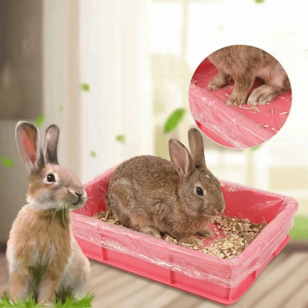 Disposable Rabbit Cage Tray Cover Large Size Transparent Pet Disposable Film Cover Plastic (50Pcs) 1005012149118153