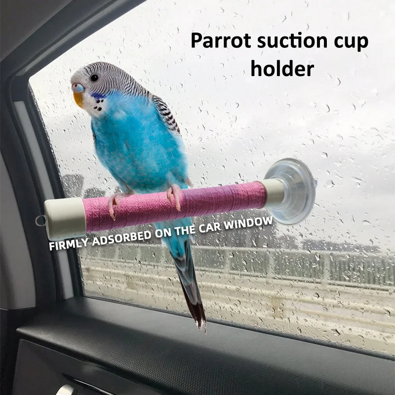 1 Colorful Suction Cup Bird Perch for Car Window Glass Mirror Portable Parrot Standing Bar Budgie 1005012150351543