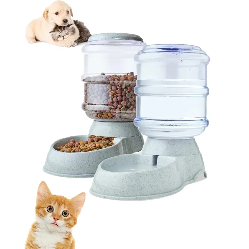 Large Capacity Pet Feeder Bowls Small Dog Food Bowl Automatic Water Dispenser Cat Puppy (3.8L) 1005012152693843