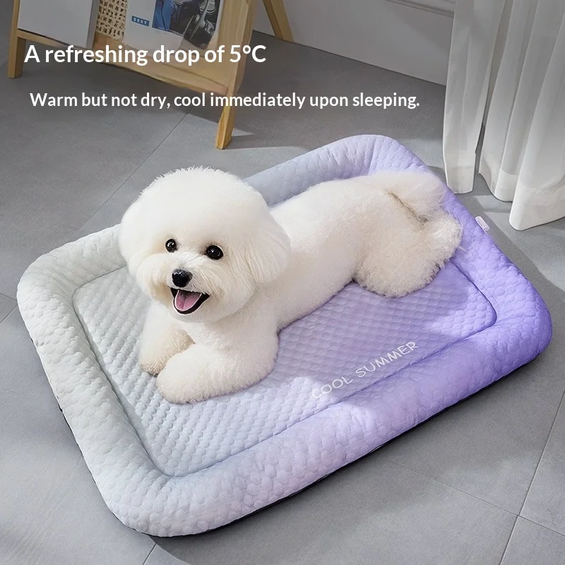 Pet Cooling Mat Foldable Breathable Dog Bed Solid Color Portable Pet Sleeping Pad for Home Outdoor 1005012153922539