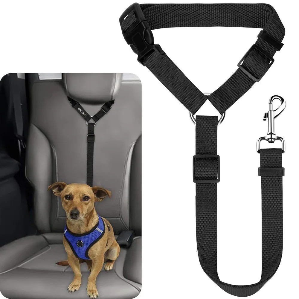 Dog Cat Safety Seat Belt Strap Car Headrest Restraint Adjustable Dog Restraints Vehicle Seatbelts 1005012154213997