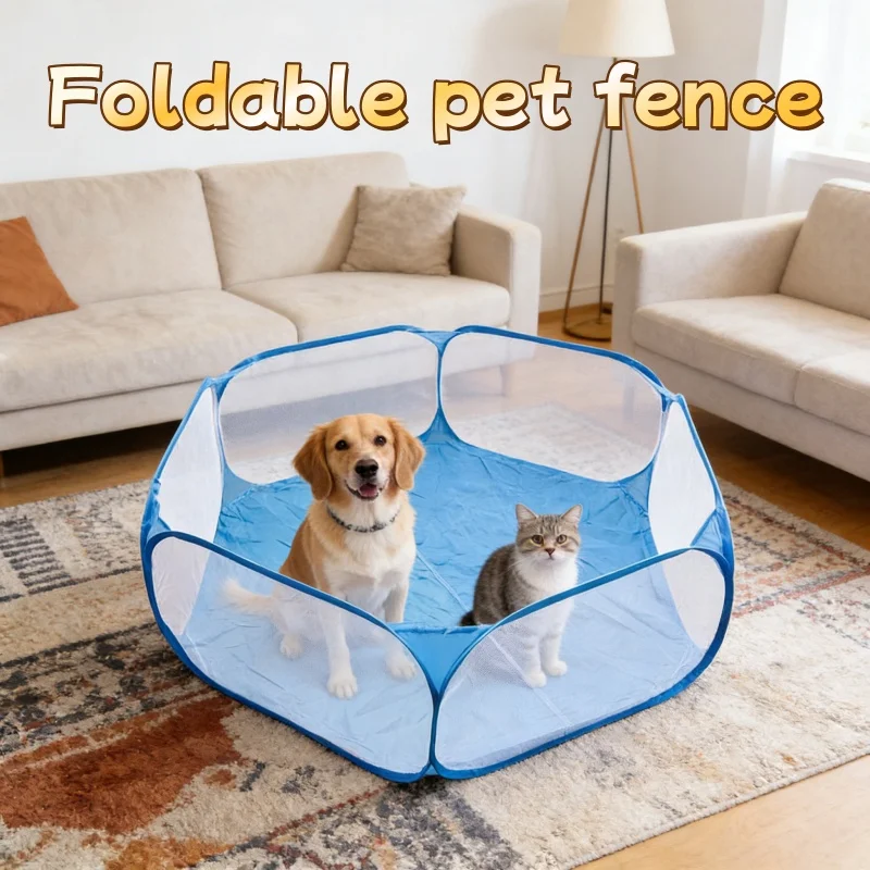 Folding Transparent Pet Tent Cage Portable Pet Playpen Outdoor Indoor Exercise Fence for Cat Dog 1005012156589017