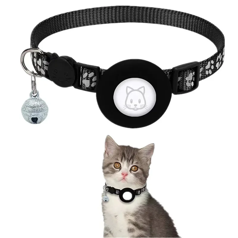 Cat Collar Compatible with Apple Airtag with Bell Adjustable Safety Buckle Reflective GPS Collar 1005012156725881
