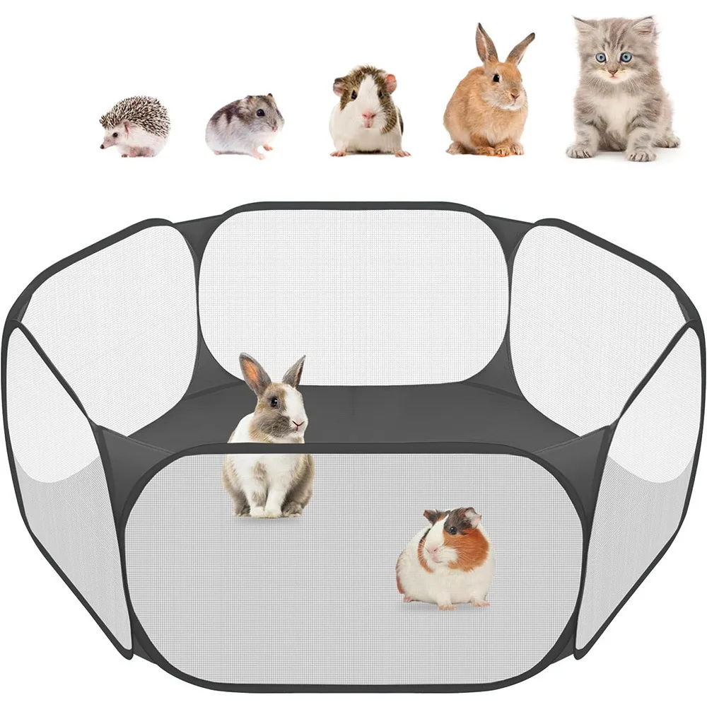 Portable Transparent Pet Playpen Foldable Yard Fence Cage Breathable Pet Tent for Small Animals 1005012156757196