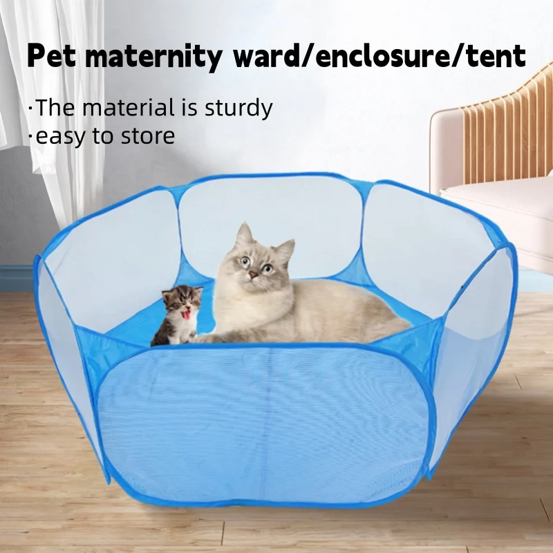 Transparent Breathable Pet Playpen Foldable Portable Fence Tent Pet Cage for Small Animals Dog Cat 1005012157015599