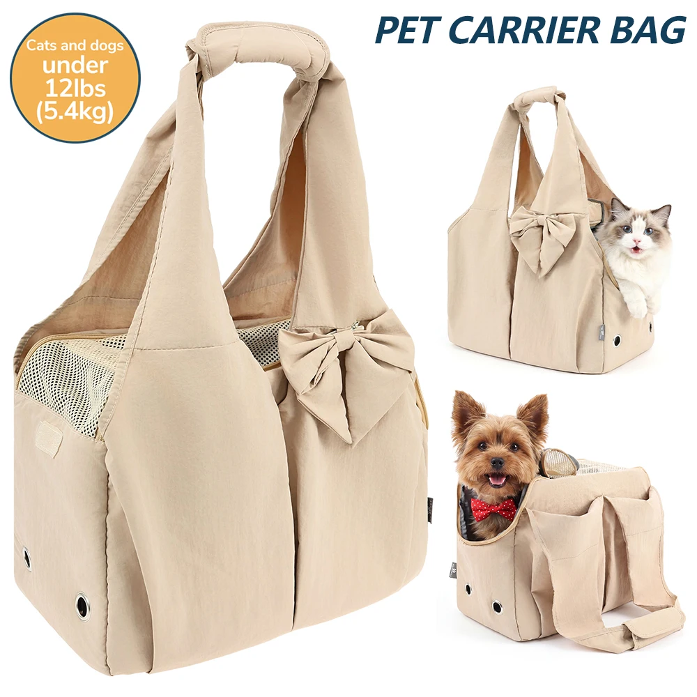 Pet Carrier Bag Breathable Dog Purse Carrier with 4 Built in Pockets Smart Zipper Lock Outdoor Cat 1005012157547722