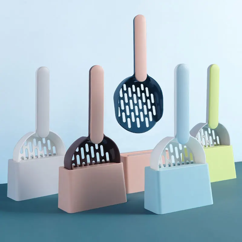 1 Piece Simple Pet Cat Litter Scoop with Contrasting Color Long Handle Cat Litter Cleaning Scoop Set 1005012157888639
